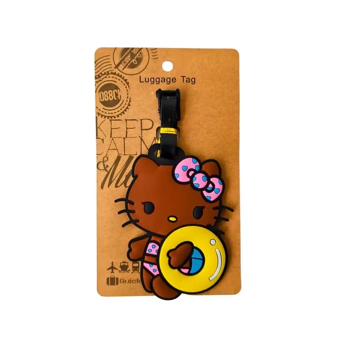 Étiquette de bagage chat mignon pour filles