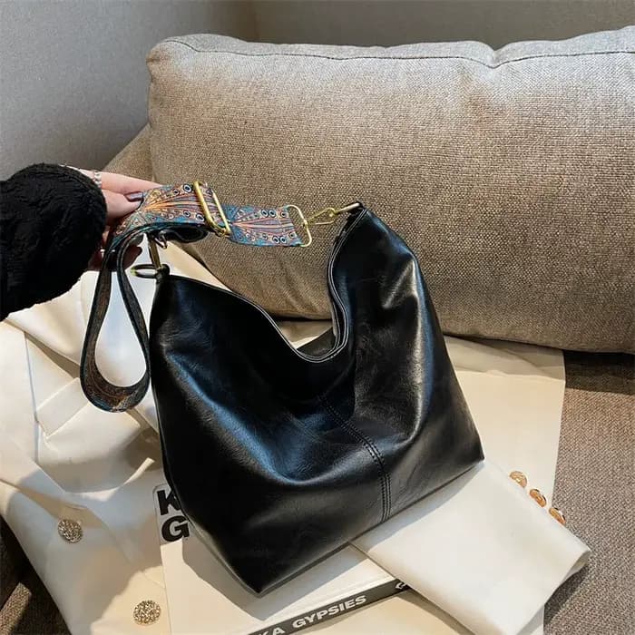 Sac à bandoulière vintage en cuir PU pour femme