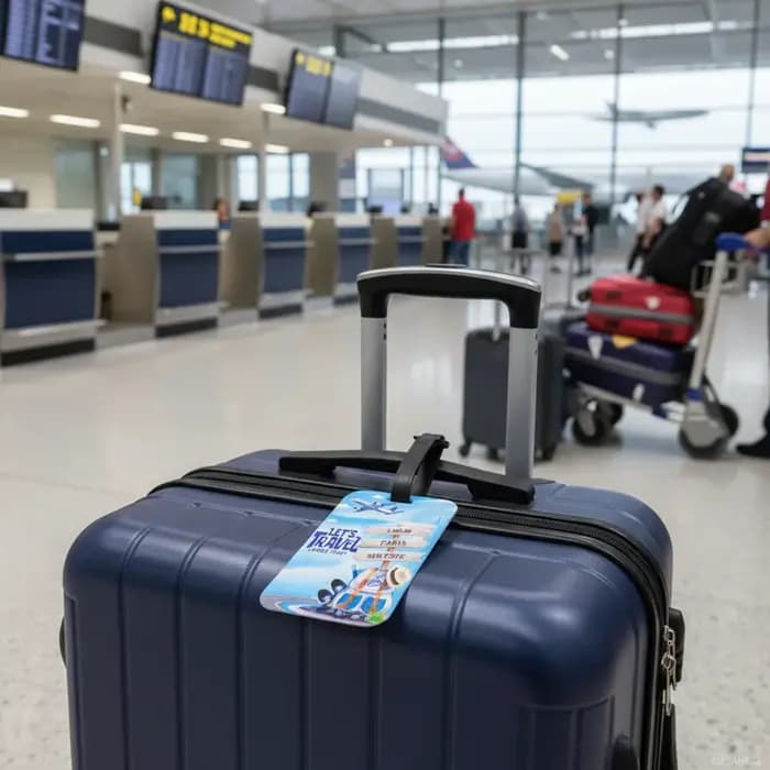 Étiquette de bagage de style voyage hommes femmes