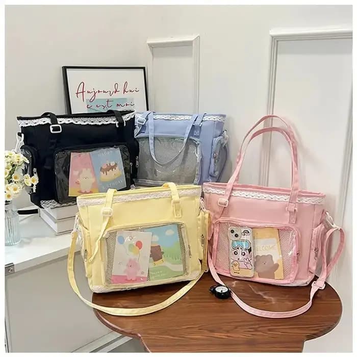 Sacs à bandoulière transparents japonais Kawaii Itabag de grande capacité pour filles