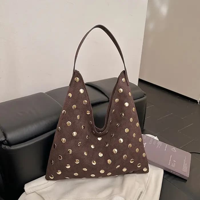 Sacs à bandoulière en suède couleur unie avec fermoir