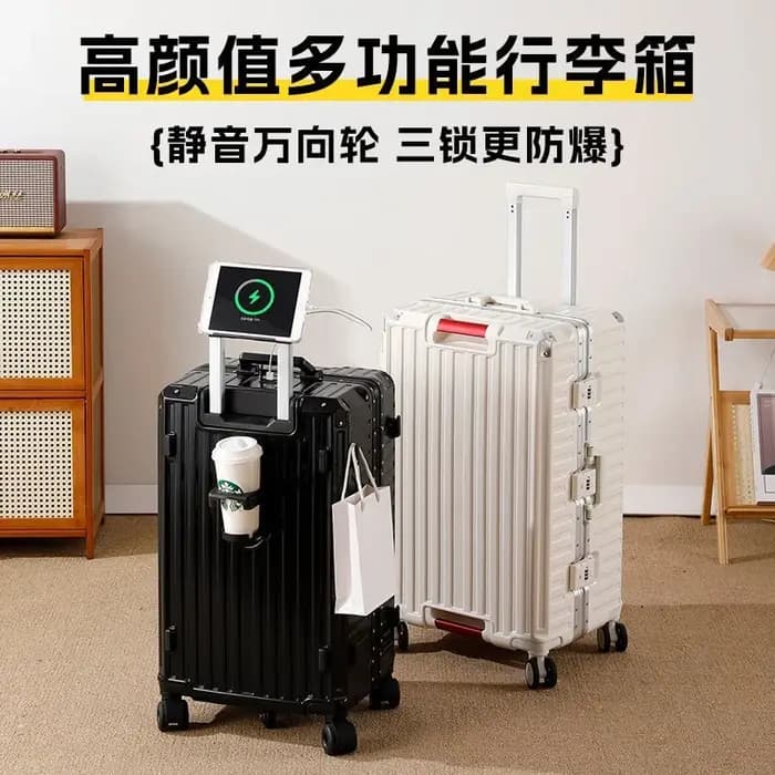 Valise de voyage grande taille avec cadre en aluminium