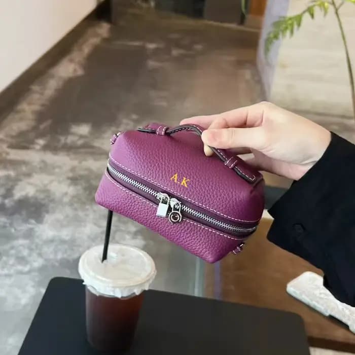 Mini sac à bandoulière en cuir véritable pour femmes