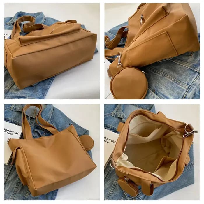 Sac fourre-tout unisexe de grande capacité avec porte-monnaie