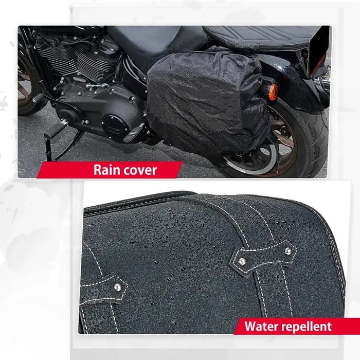 Sacoche latérale de moto en cuir PU