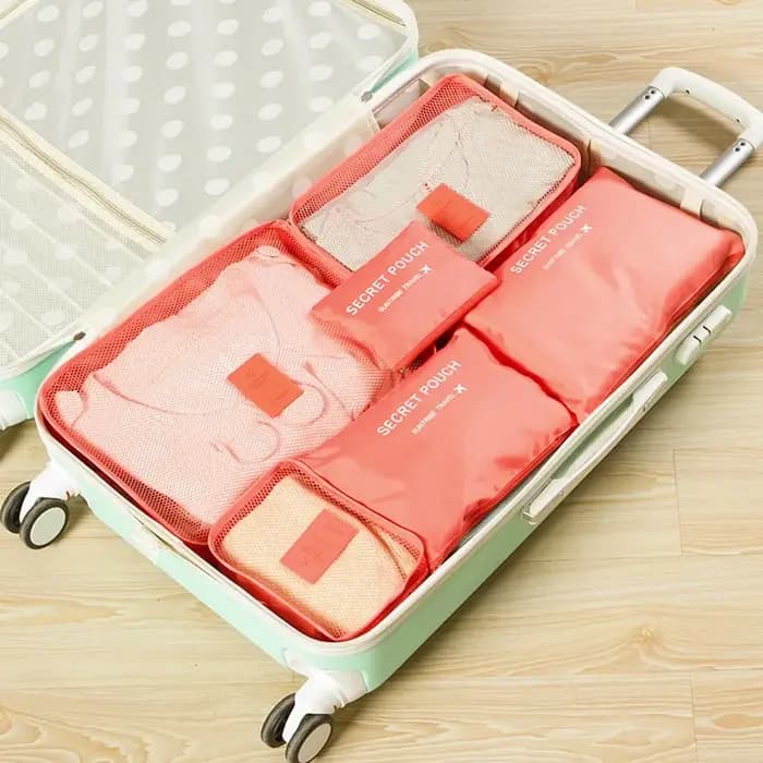Ensemble de voyage 6psc/ensemble pour l'emballage Cube sac de rangement pour vêtements nouveau bagage valise