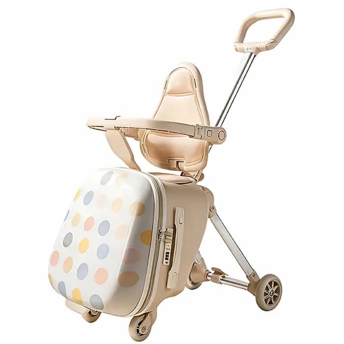 Valise à roulettes pour enfants, 20 pouces, pliable, avec fonction de siège et de roulement, bagage cabine pour enfant