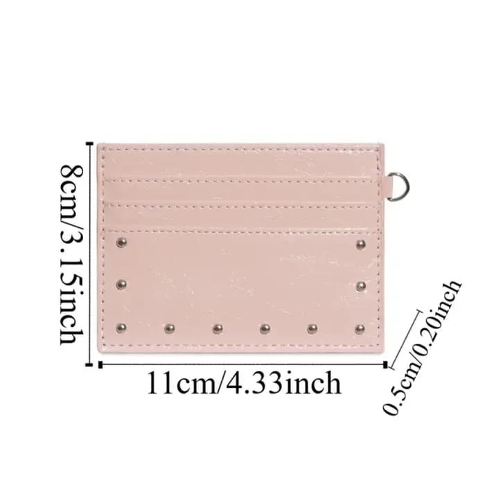 Portefeuille compact ultra-fin en cuir craquelé