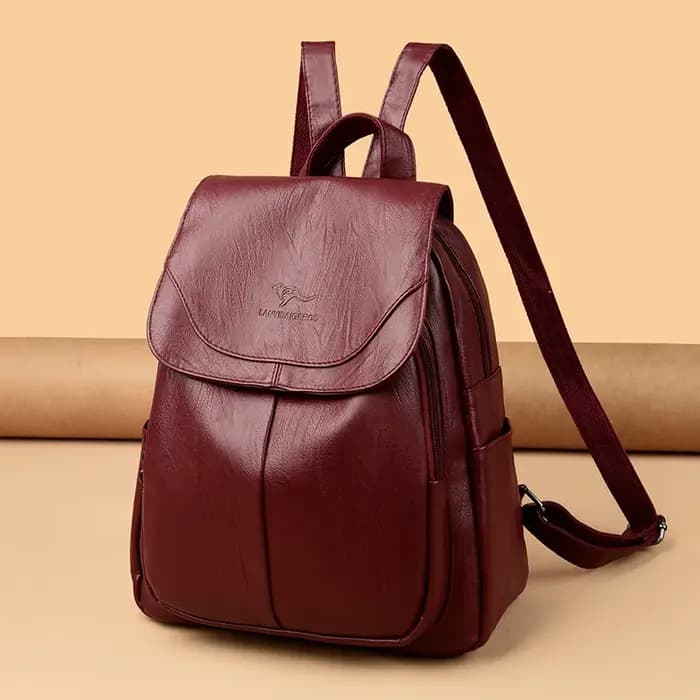 Sac à dos en cuir souple de grande capacité pour femmes