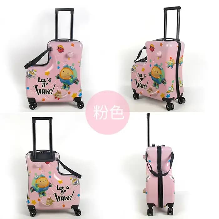 Les valises de voyage pour enfants peuvent s'asseoir et monter sur les bagages à roulettes