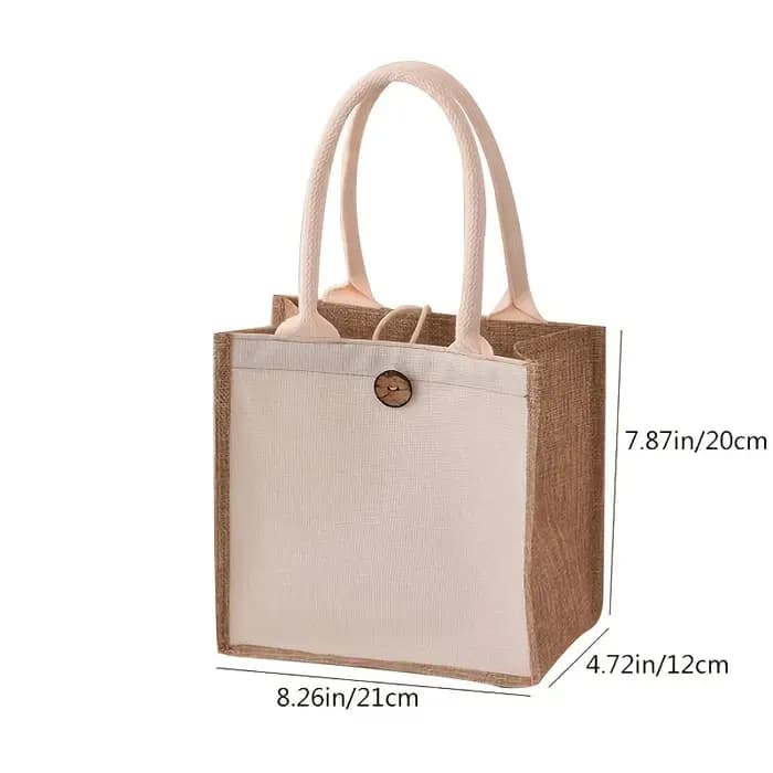 Nouveau sac fourre-tout en lin de style vertical