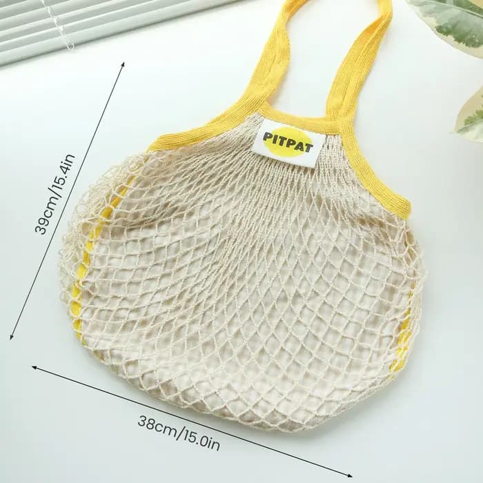 Sac en filet de coton réutilisable personnalisé avec nom