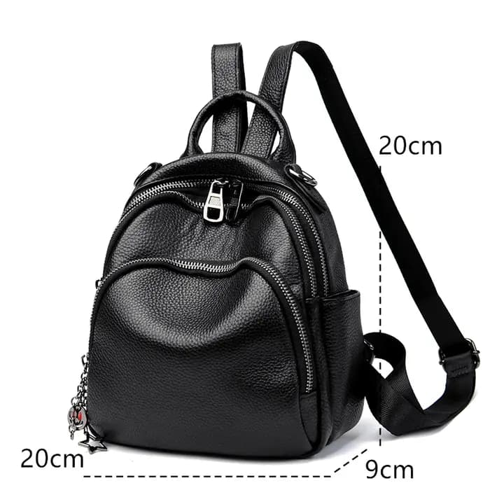 Sac à dos en cuir véritable pour femme
