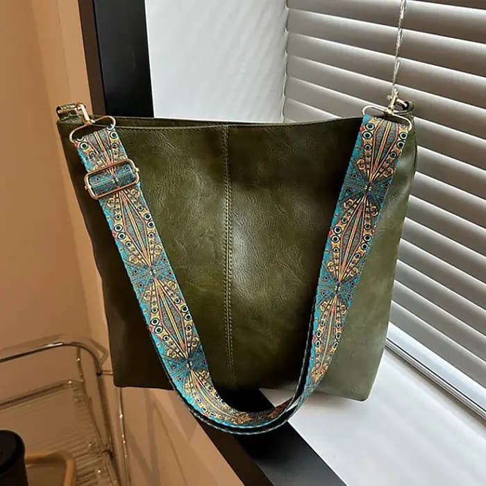 Sac à bandoulière solide vintage pour femme