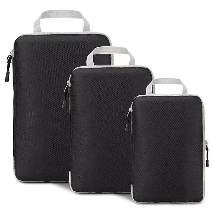 Ensemble de sacs de rangement de compression de voyage trois pièces organisateur de bagages à domicile en nylon cubique style simple moderne pour vêtements chaussures Docu...