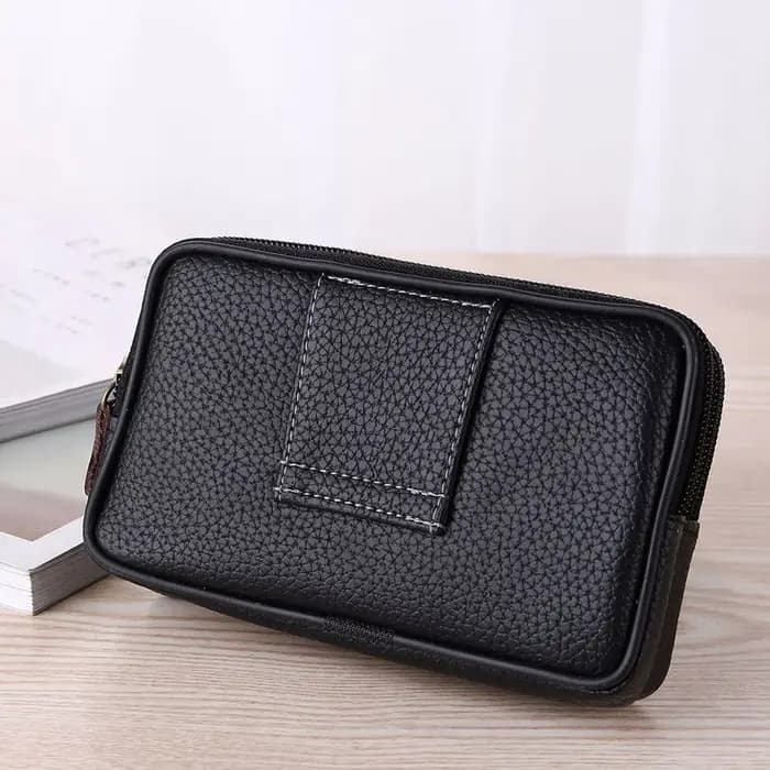 Mini sac de taille multifonction en cuir PU pour hommes