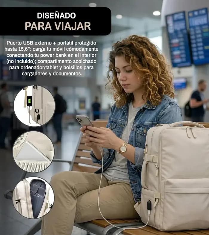 Sac à dos de voyage pour cabine d'avion, extensible, portable, bagage à main, 15,6 pouces, grande capacité, imperméable, s'ouvre comme une valise
