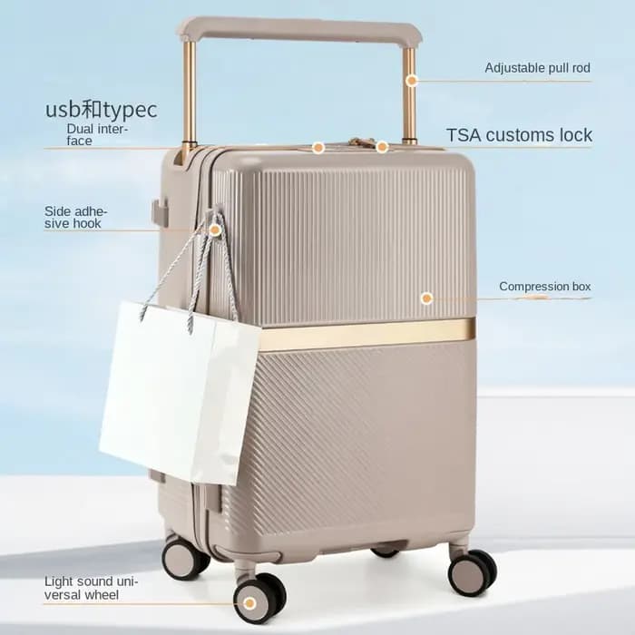 Valise cabine 20 pouces avec poignée large, nouvelle collection pour hommes et femmes, valise de voyage grande capacité 26 pouces avec serrure à combinaison
