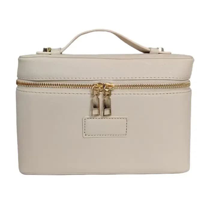 Trousse de toilette de voyage en croûte de cuir Saffiano pour femmes, nom personnalisé, boîte de ran