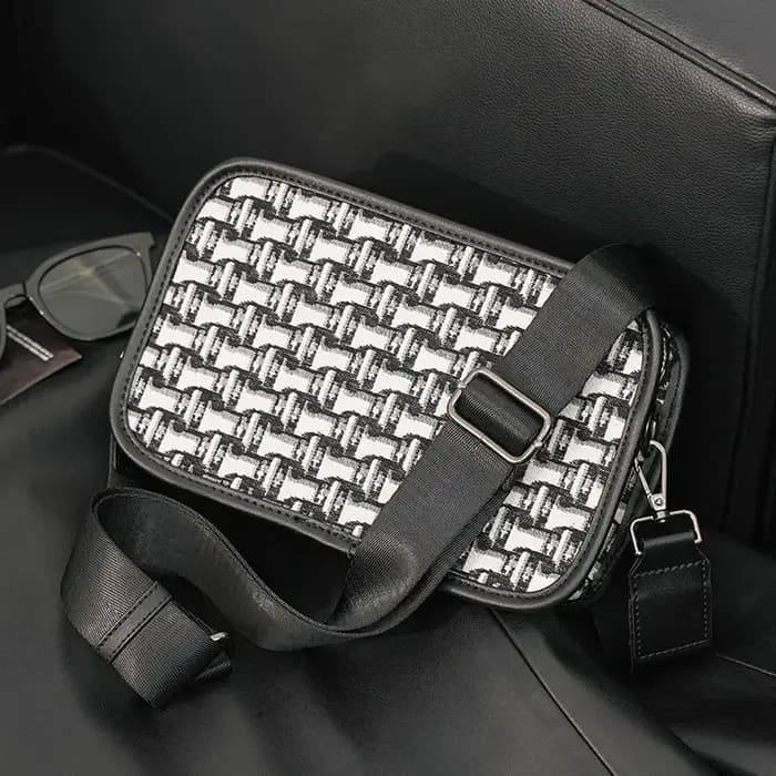 Mode hommes sac à bandoulière de luxe Jacquard toile épaule sacs de messager
