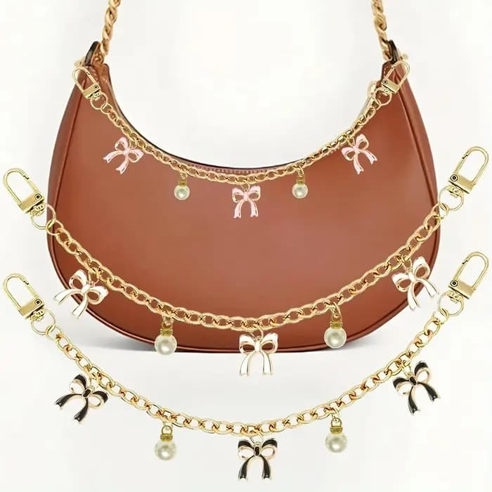 Breloque de sac à chaîne avec nœud tendance - Accessoires de sac suspendus avec pendentifs élégants pour la décoration de sacs