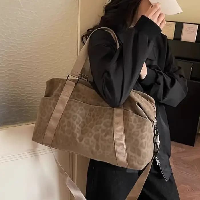 Nouveau sac de voyage léger à imprimé léopard grande capacité