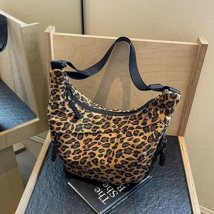 Sac Hobo imprimé léopard unique, sac à bandoulière sportif pour les déplacements, tout rond, sac à c