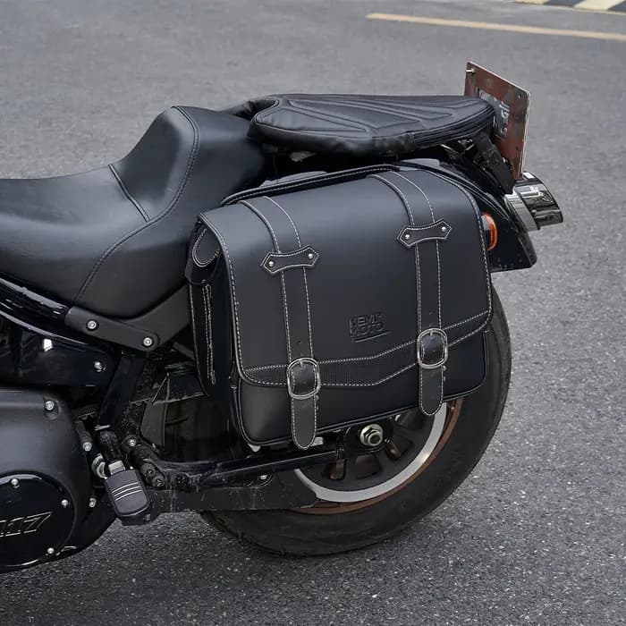 Sacoche latérale de moto en cuir PU