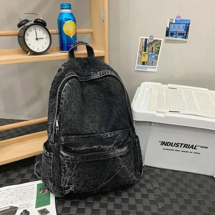 Sac à dos rétro en toile à fermeture éclair pour hommes et femmes, sac d'école multi-poches, sacs de