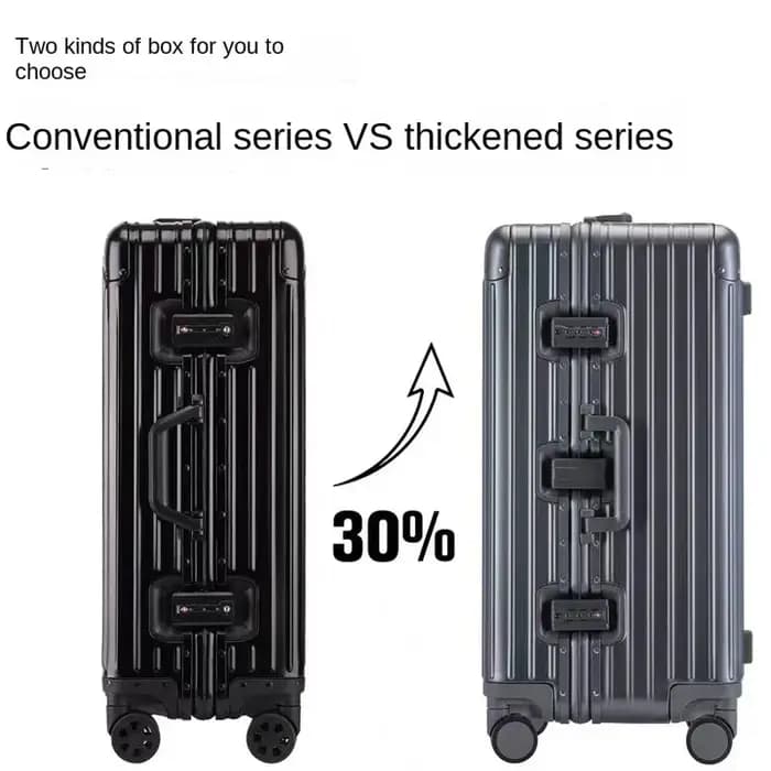 Valise KO-KU 100% en aluminium, valise en métal épaissi 3:7, bagage de grande capacité de 22 à 32 pouces, porte-bagages de 20 pouces, serrure douanière TSA