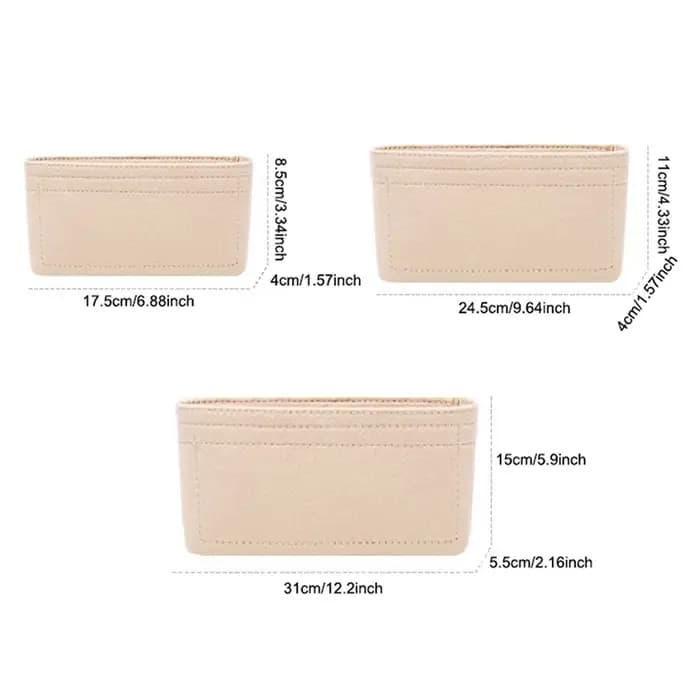 Organisateur de sac à main pour femme, sac à main multi-poches en tissu feutré, insert de sac à main, doublure de sac, 8 compartiments pour le rangement et les voyages