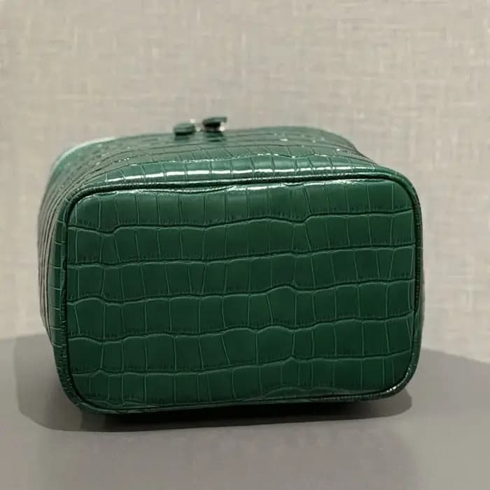 Trousse de maquillage en cuir de vache de première couche à motif Crocodile