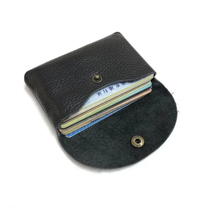 Porte-cartes en cuir véritable, accessoires de bureau portables, première couche, manches en cuir de vache, étui pour cartes photo, cartes de visite