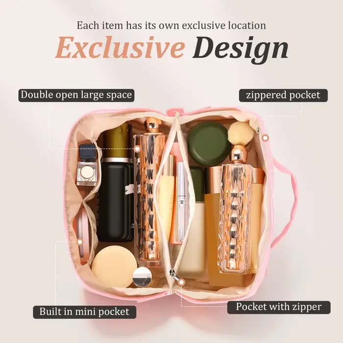 Trousse de Maquillage Portable Matelassée