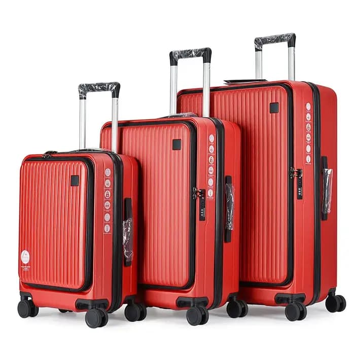 Valise à ouverture frontale de style coréen et japonais - Silencieux 360 ° Ensembles de bagages de serrure de TSA de