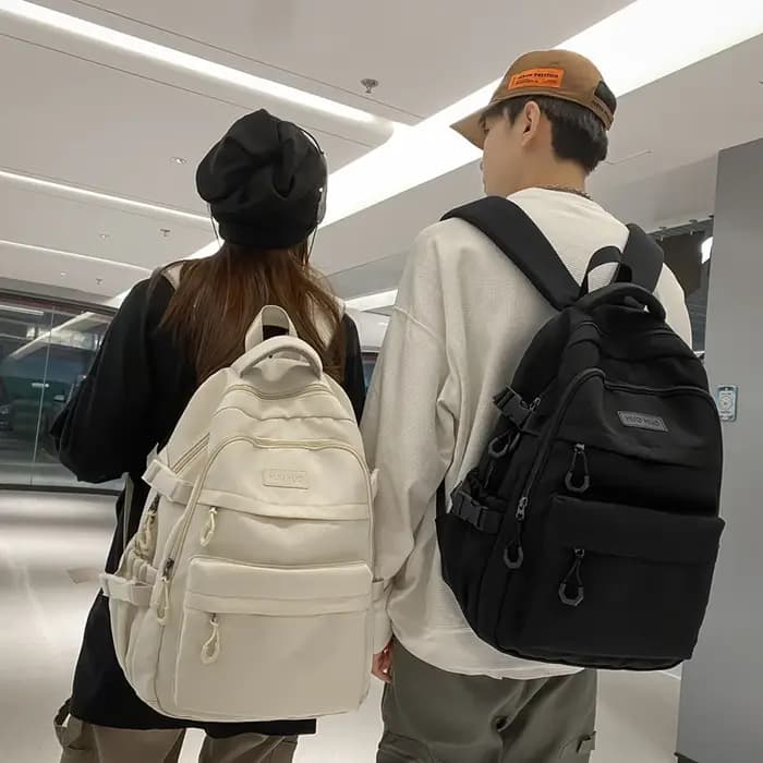 Sac à dos de voyage pour couple preppy multicouche de grande capacité
