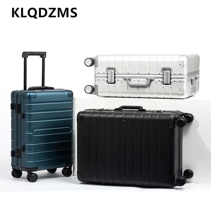 KLQDZMS Valise en alliage d'aluminium et de magnésium avec roues universelles, valise de mode pour f