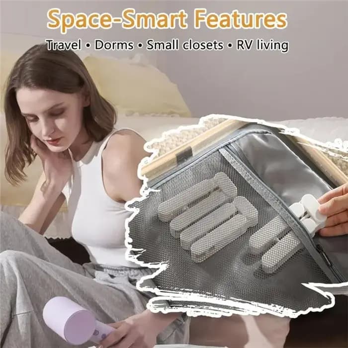 BSEVB - Cintre de voyage pliable - Portable et peu encombrant - Lot de 5 avec pinces pour bagages de croisière
