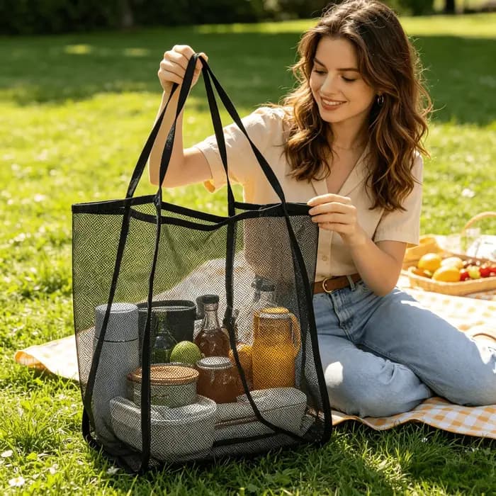 Sac de plage en maille