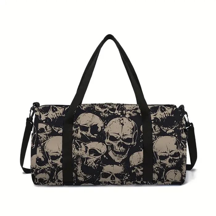 Sac de voyage grande capacité motif crâne floral pour garçons et filles – Meilleurs cadeaux – Sac