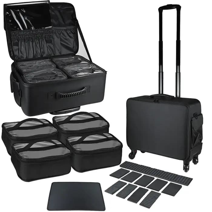 Valise de Maquillage Professionnelle Designer avec Poignée Extensible