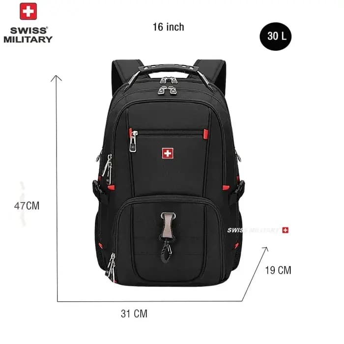 Sac à dos pour ordinateur portable SWISS 17' imperméable avec port de charge USB