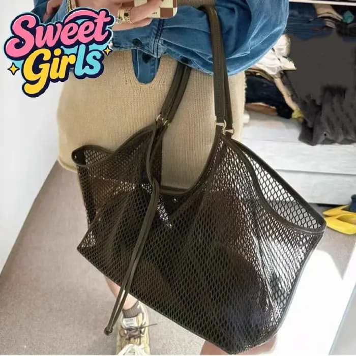 Femmes grande capacité maille plage voyage sac à bandoulière décontracté Shopper fourre-tout