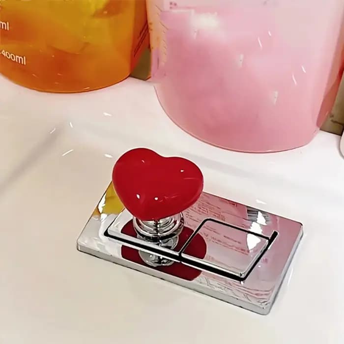 Bouton-pression de toilette blanc