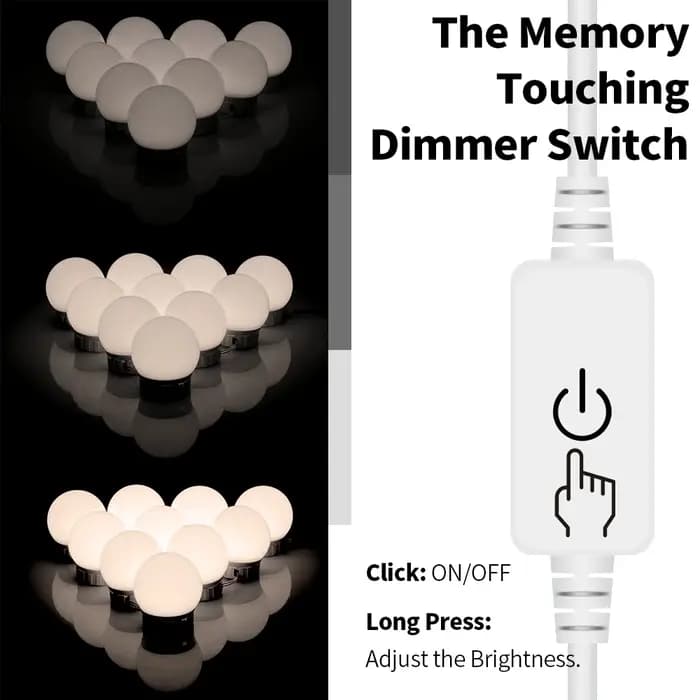 Miroir de maquillage ampoule LED lumières de vanité USB charge salle de bain coiffeuse éclairage Dimmable LED