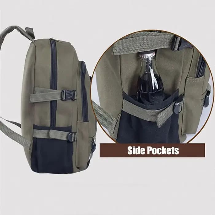 Sac à dos vintage en toile pour camping