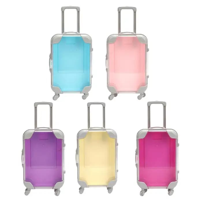 Mini valise transparente avec roues rotatives et poignée