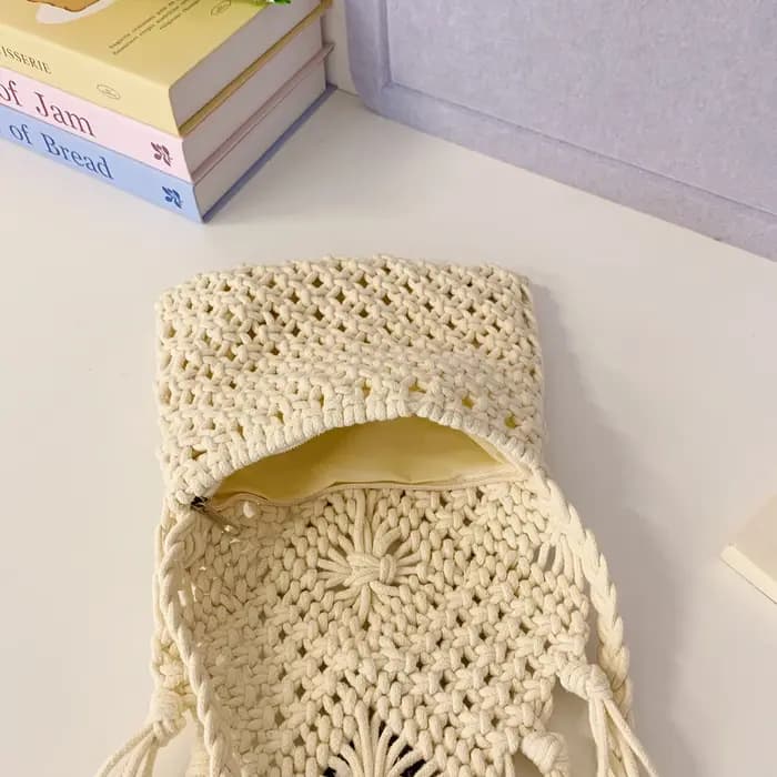 Nouveau sac bandoulière bohème en macramé pour femme