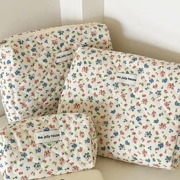 Sac de maquillage Vintage à fleurs pour femmes