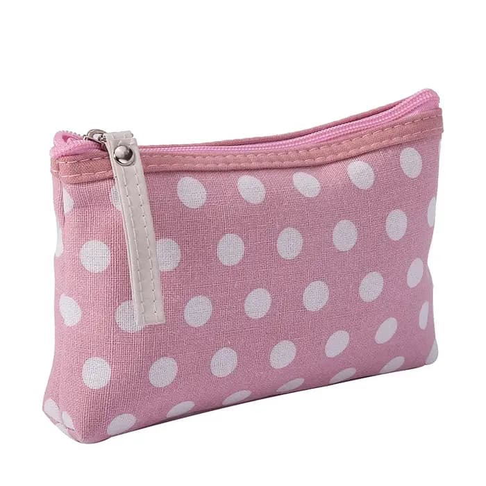 Sac de maquillage en toile imprimé de points